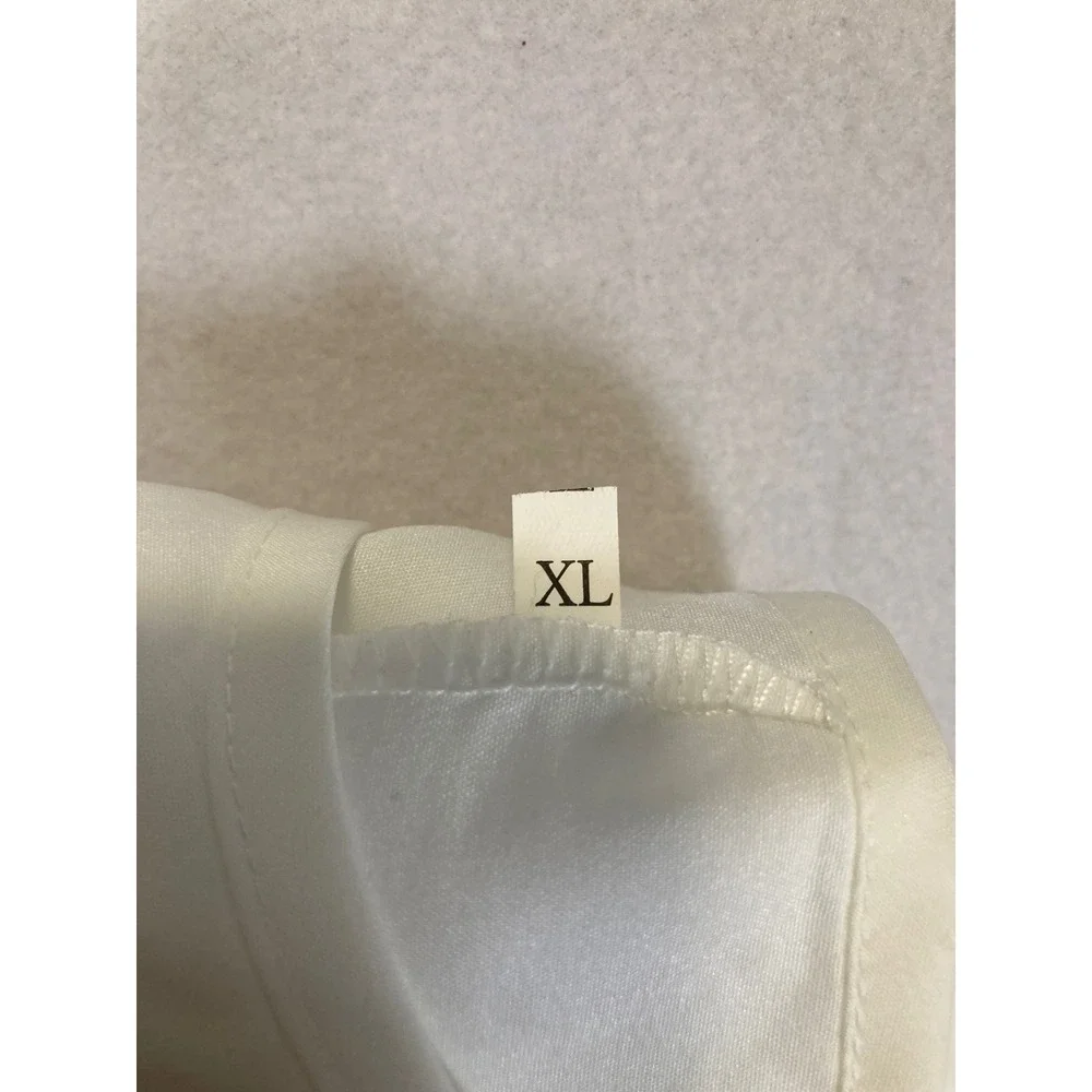 Artistic Watercolor Mountain Women XL Blue White Sleeveless Midi Dress - Picture 3 of 8